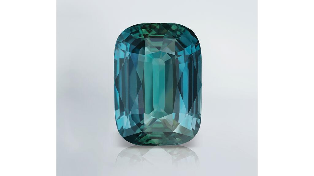 “The Miracle” is making its debut to the public in the “100 Carats” exhibit. (Photo courtesy of NHMLAC) The Miracle sapphire
